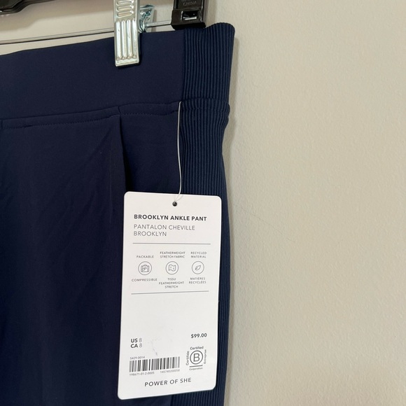 NWT Athleta Brooklyn Mid Rise Ankle Pant in Navy Blue, size 8 - Picture 5 of 11